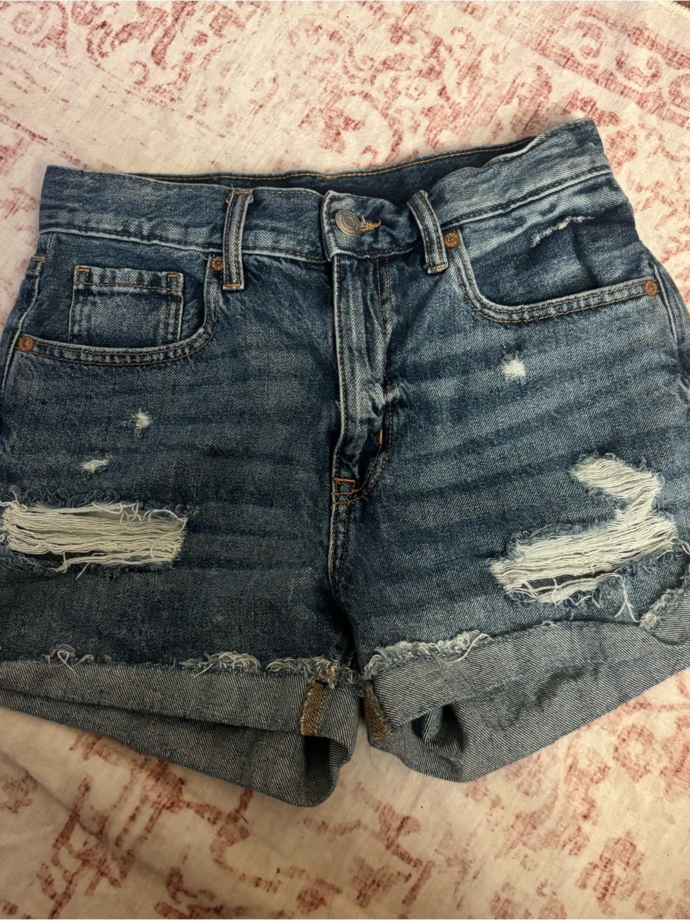 Aeropostale Distressed Blue Denim Jean Shorts